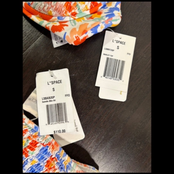 L*Space 3pc Bikini Set Marley Top Aubree & Barlette Bottoms Forever Flowers Sz S - Picture 9 of 15
